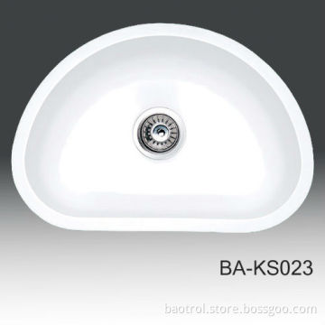 Eco-friendly artificial marble triangle kitchen sink